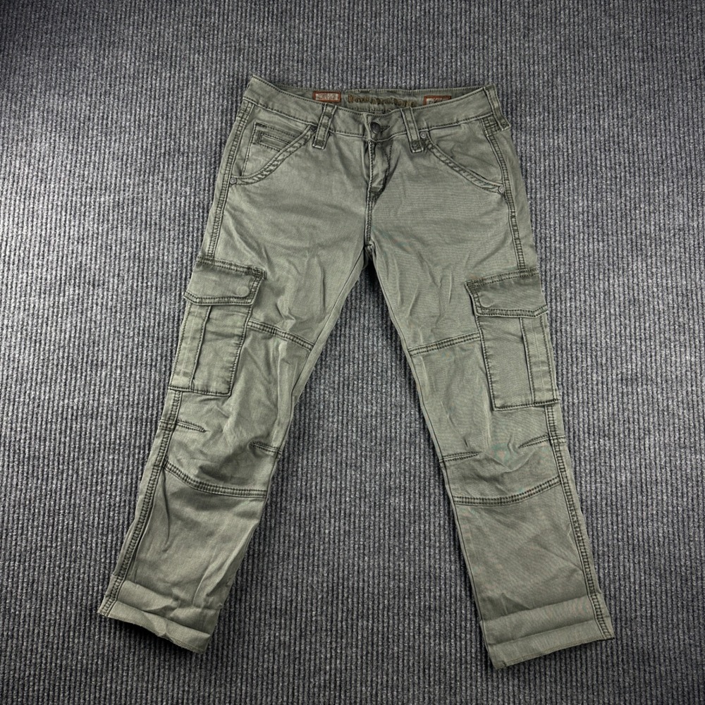 Rock Revival Katlin Skinny Cargo Pants Olive Green Size 28x24 RRB22852 Low Rise